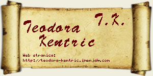 Teodora Kentrić vizit kartica